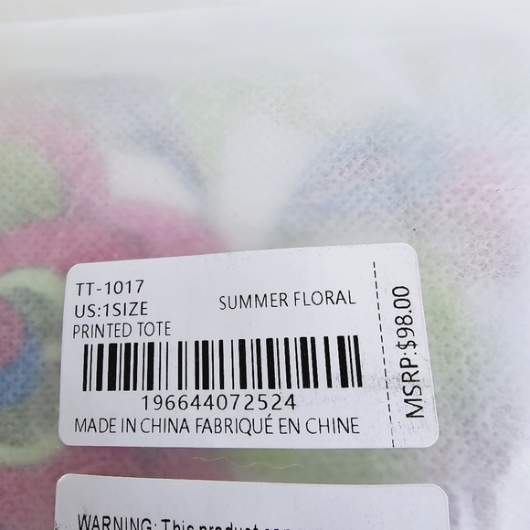 Trina Turk Floral Lilly pastel printed tote bag clutch evening bag, Pink NWT - Picture 10 of 11